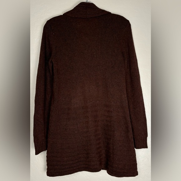 NEW Fortune + Ivy Raiden Metallic Brown Shawl Collar‎ Cardigan S  0590 - Picture 3 of 6